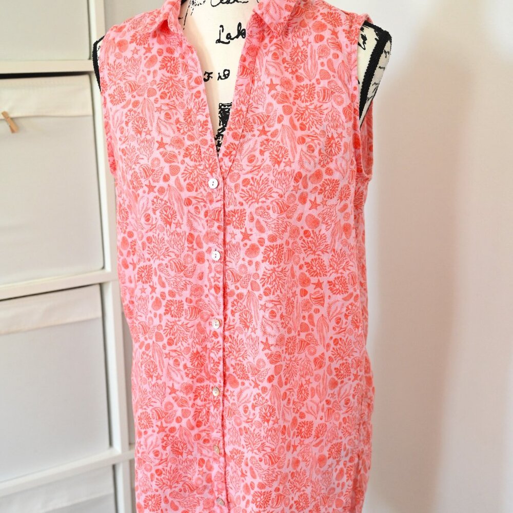 Sigrid Olsen Pink Floral shirt dress
